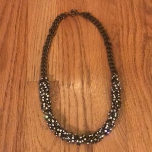 Chain Necklace with Twisted Rhinestone Detail